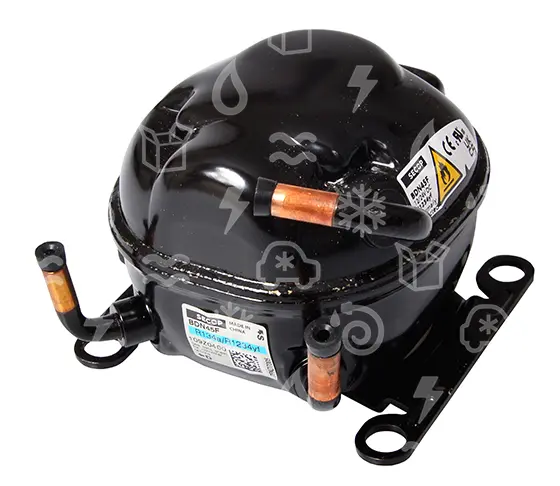 kompresor SECOP BDN45F, LBP/MBP - r134a / R1234yf, 12/24V DC, 9.6 - 17 / 19 - 34,